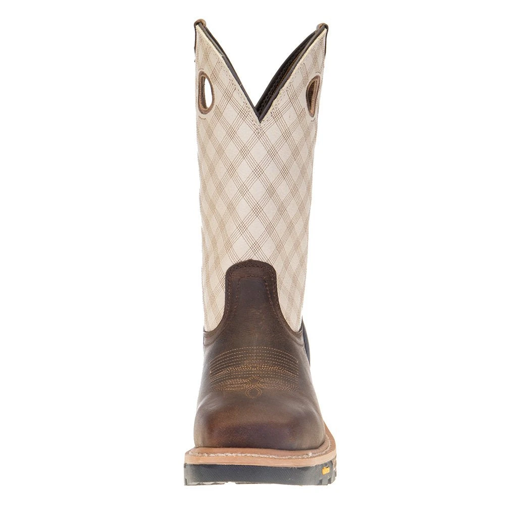 Justin Boots Men's Justin Commander Roughneck Brown 12in. Tan Top Steel Toe Work Boot 2 Justin Boots Men's Justin Commander Roughneck Brown 12in. Tan Top Steel Toe Work Boot - Image 2