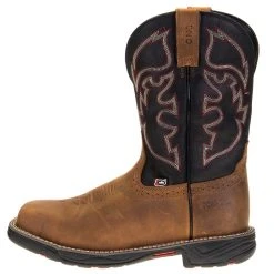 Justin Boot Company Men's Stampede Rush Tan 11in. Black Maldova H2O Comp Toe Work Boot -jeans shop WK4337 2