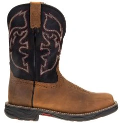 Justin Boot Company Men's Stampede Rush Tan 11in. Black Maldova H2O Comp Toe Work Boot -jeans shop WK4337 4