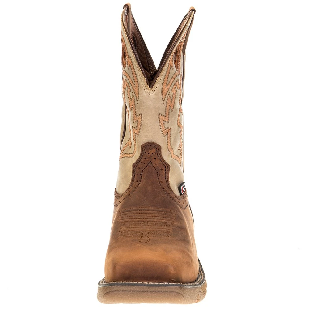 Justin Boots Men's Justin Stampede Rush Rust 11in. Cream Maldova Top Comp Toe Work Boot 2 Justin Boots Men's Justin Stampede Rush Rust 11in. Cream Maldova Top Comp Toe Work Boot - Image 2