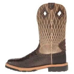 Justin Boot Company Men's Hybrid Whiskey Brown Croc Print 12in. -jeans shop WK4832 2