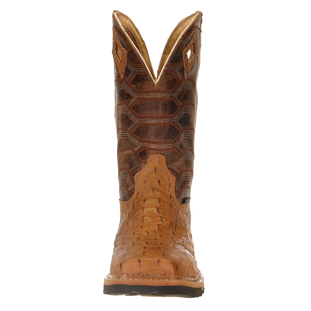 Justin Boot Company Men's Hybred Caramel Crock Print 12in. Buff Top Comp Toe Work Boot 2 Justin Boot Company Men's Hybred Caramel Crock Print 12in. Buff Top Comp Toe Work Boot - Image 2