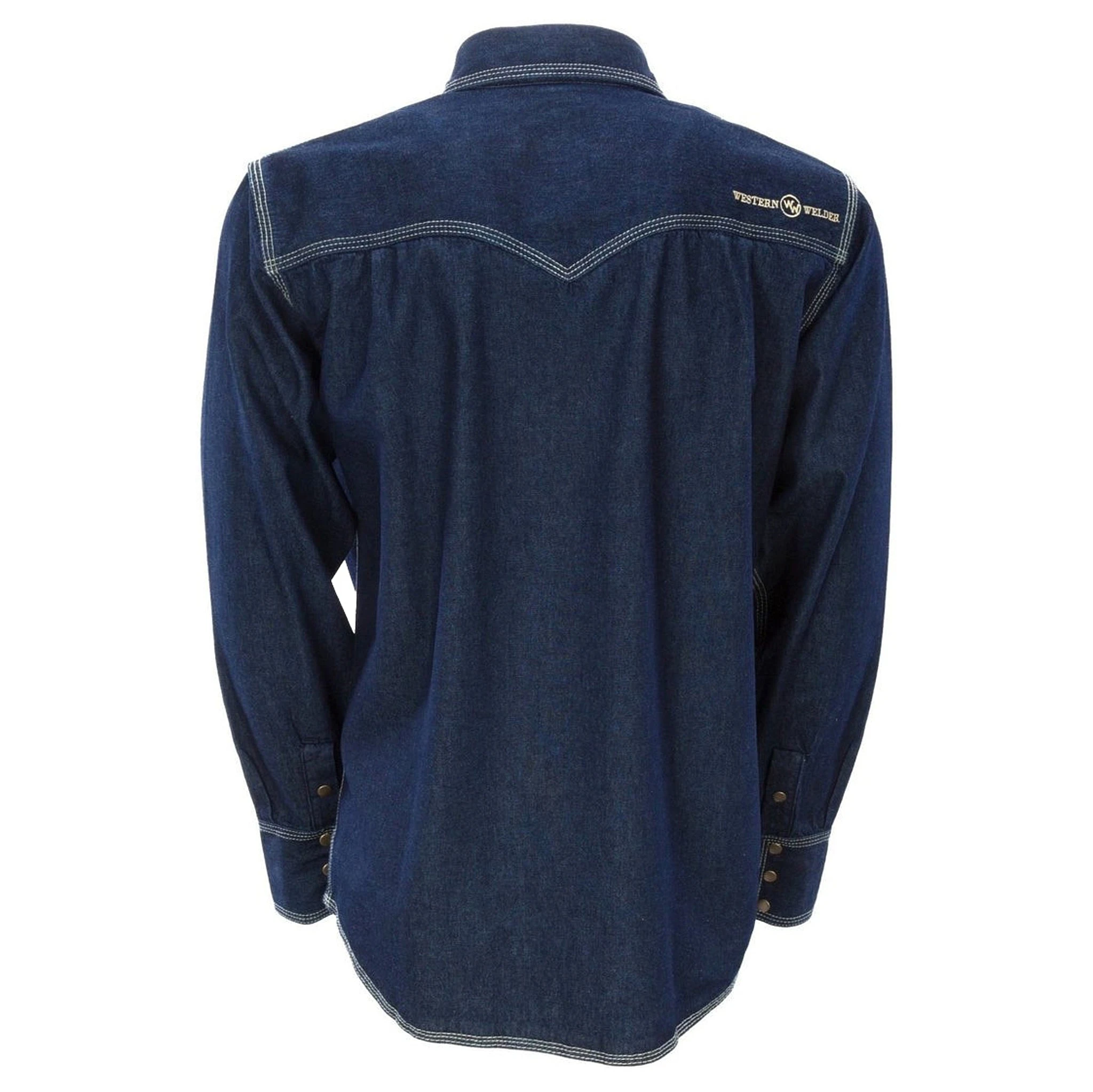 Western Welder Men's Yoke Triple Stitched Cotton Twill Welding Shirt 2 Western Welder Men's Yoke Triple Stitched Cotton Twill Welding Shirt - Image 2
